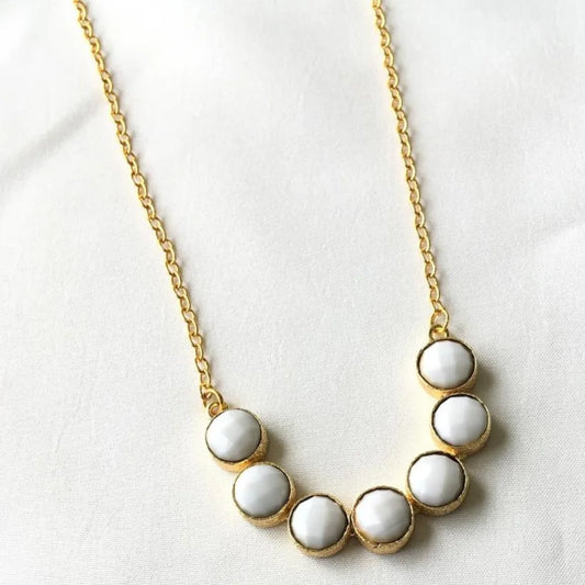 Belle Breeze: Effortless Daywear Brass Necklace with Semiprecious Stones